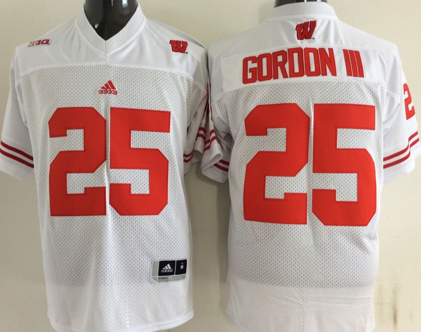 Men Wisconsin Badgers #25 Gordon iii White Elite 2025 NCAA Jersey
